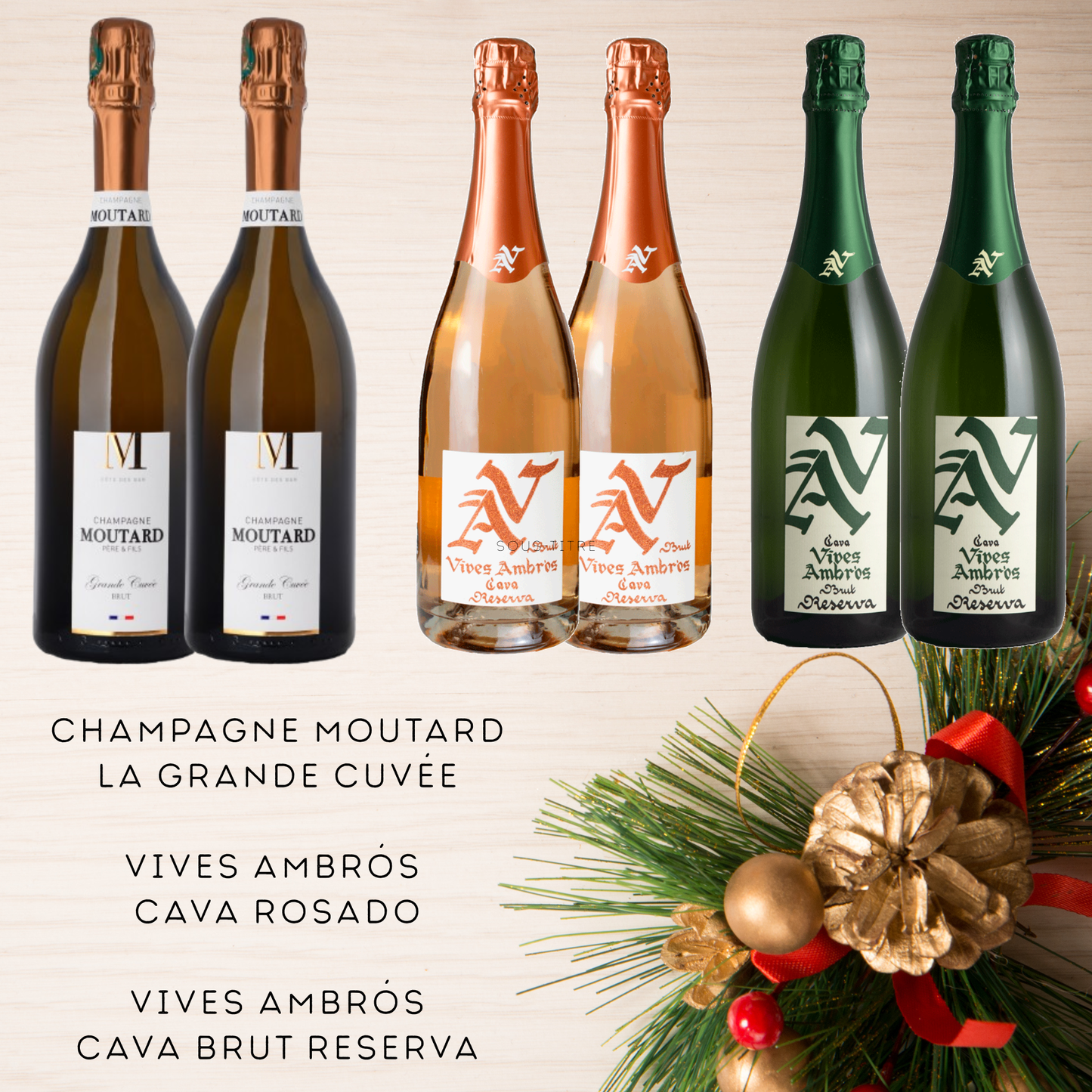 Vinobox "Burbujas Navideñas" - 3 Vinos / 6 Botellas